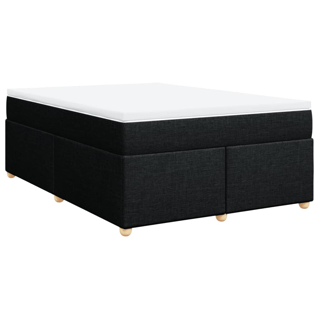 Boxspring met matras stof zwart 140x200 cm