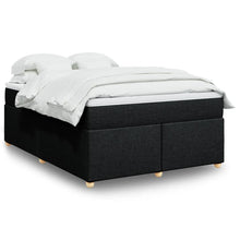 Boxspring met matras stof zwart 140x200 cm