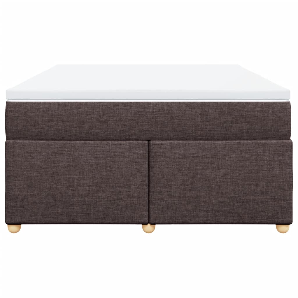 Boxspring met matras stof donkerbruin 140x200 cm