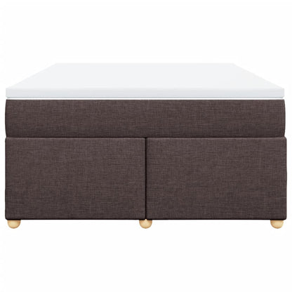 Boxspring met matras stof donkerbruin 140x200 cm
