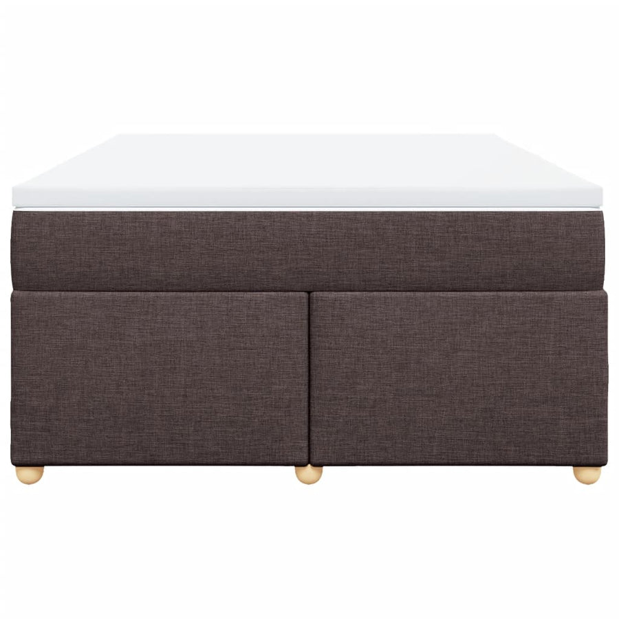 Boxspring met matras stof donkerbruin 140x200 cm