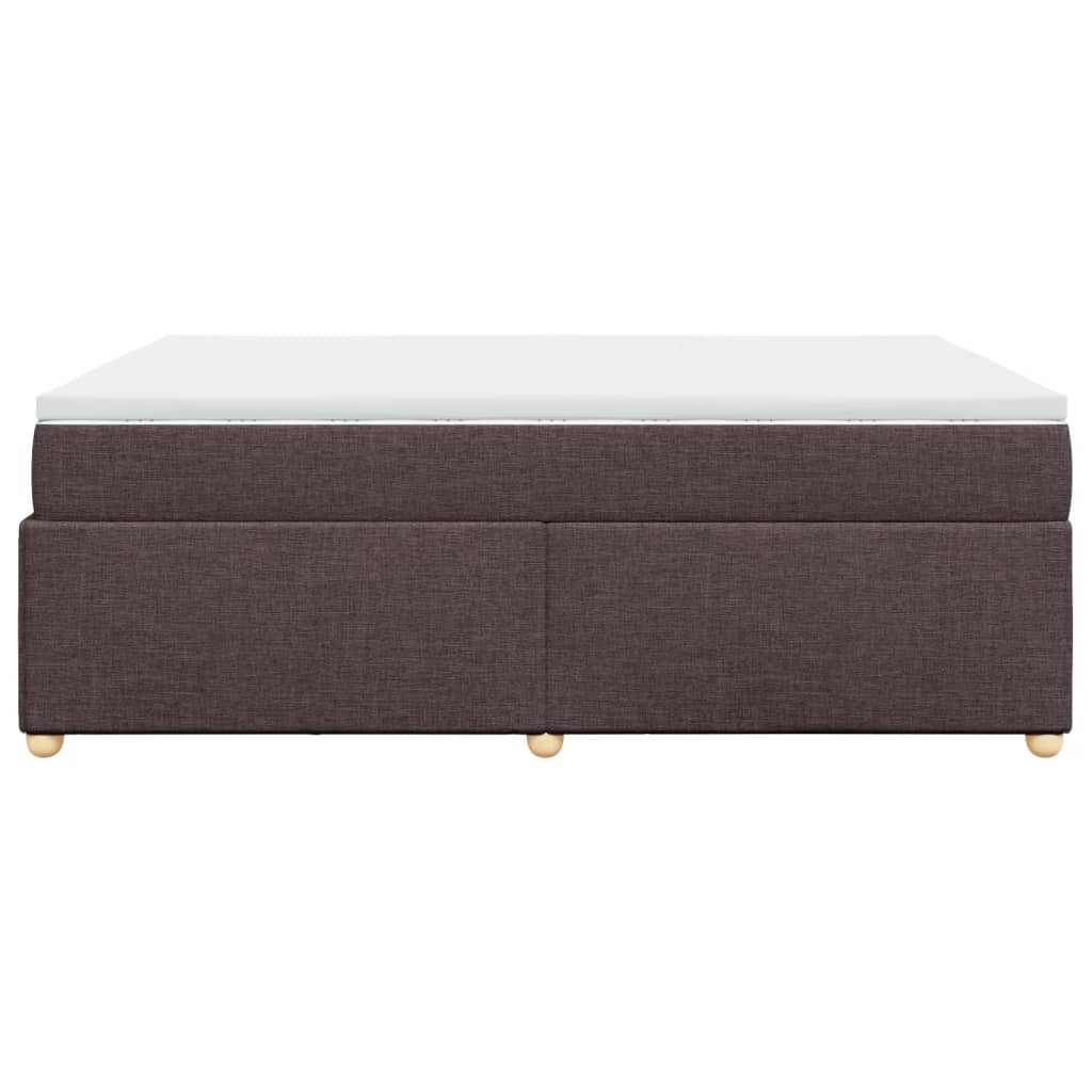 Boxspring met matras stof donkerbruin 140x200 cm