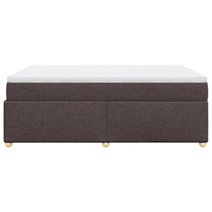 Boxspring met matras stof donkerbruin 140x200 cm