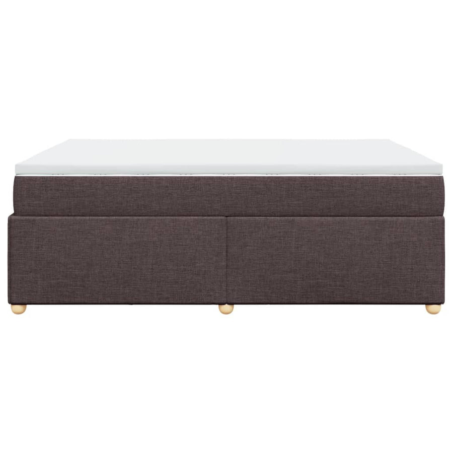 Boxspring met matras stof donkerbruin 140x200 cm