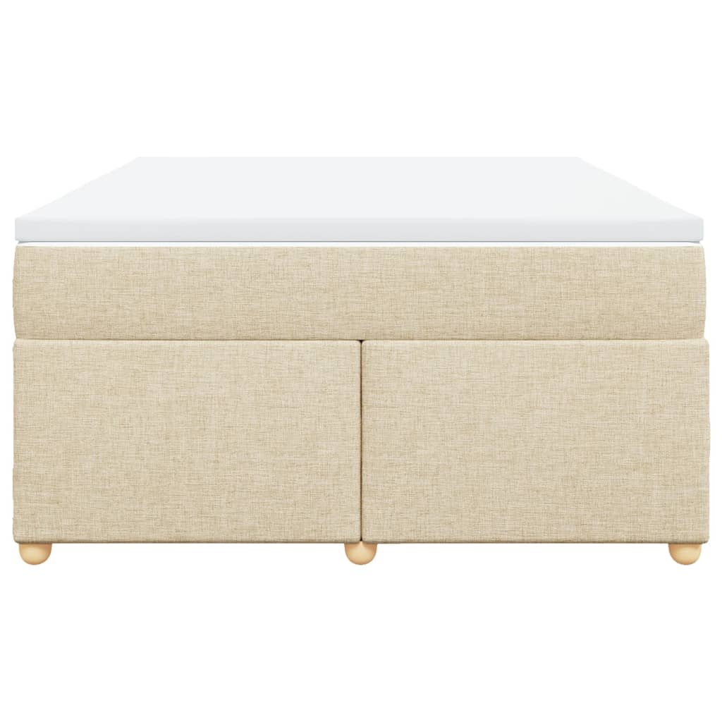 Boxspring met matras stof crèmekleurig 140x200 cm
