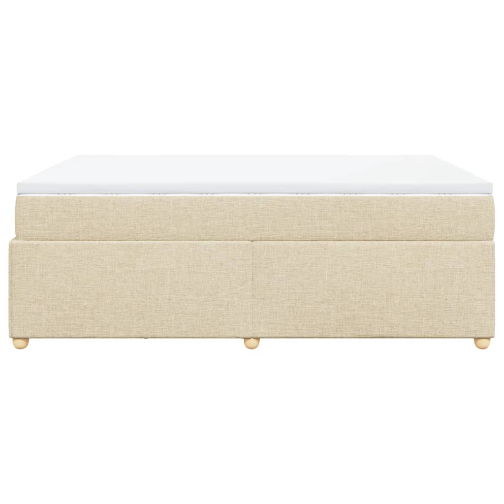 Boxspring met matras stof crèmekleurig 140x200 cm