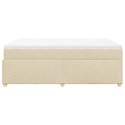 Boxspring met matras stof crèmekleurig 140x200 cm