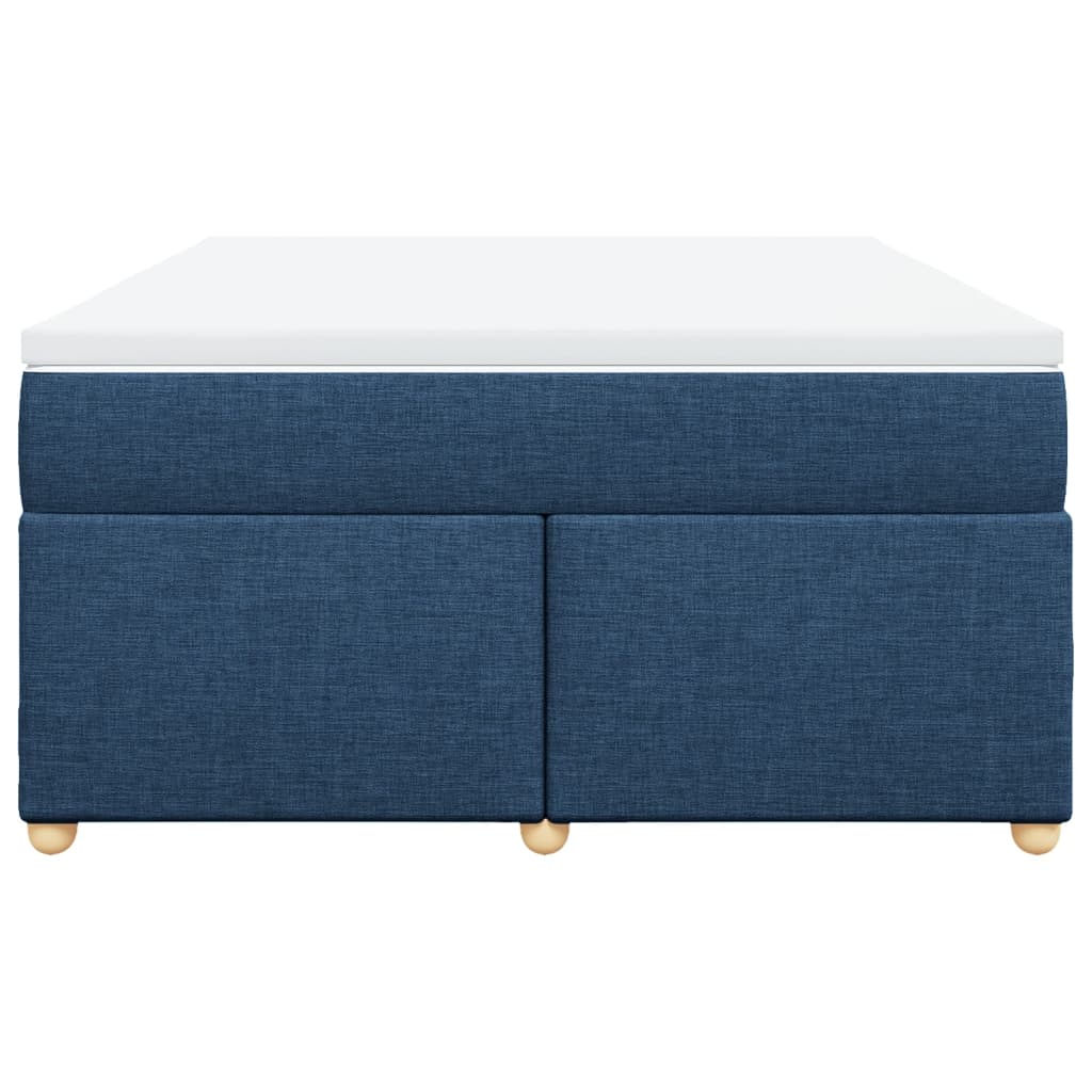 Boxspring met matras stof blauw 140x200 cm