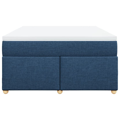 Boxspring met matras stof blauw 140x200 cm
