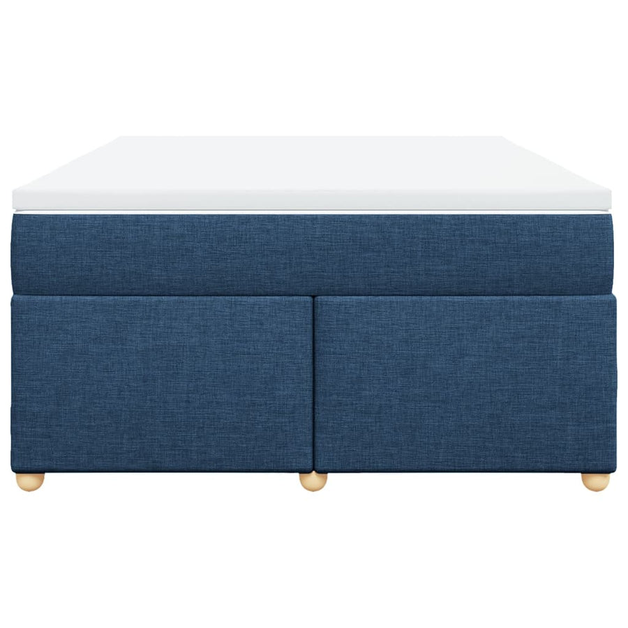 Boxspring met matras stof blauw 140x200 cm