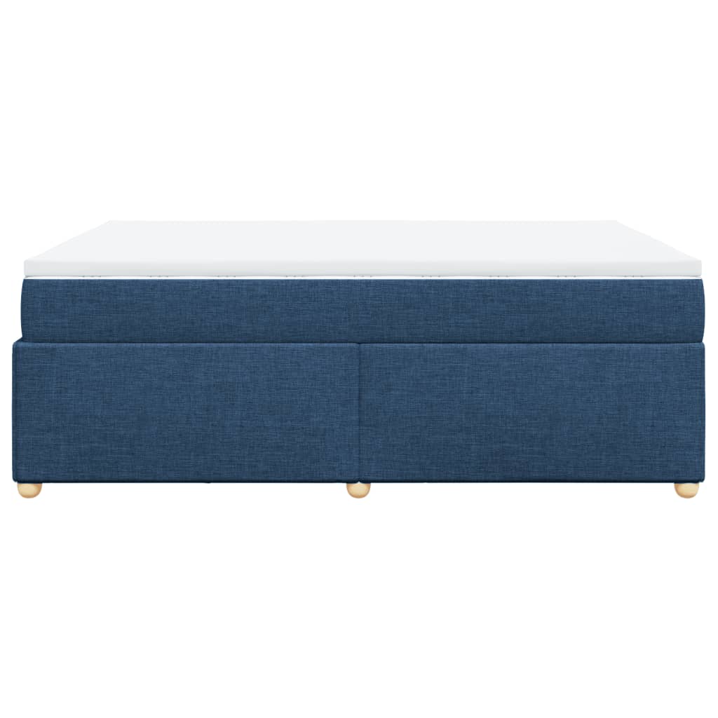 Boxspring met matras stof blauw 140x200 cm