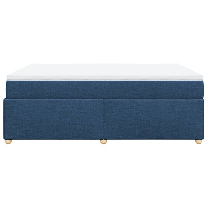 Boxspring met matras stof blauw 140x200 cm
