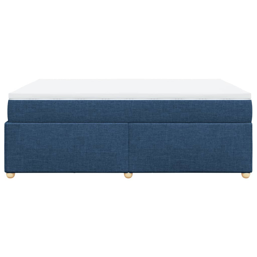 Boxspring met matras stof blauw 140x200 cm