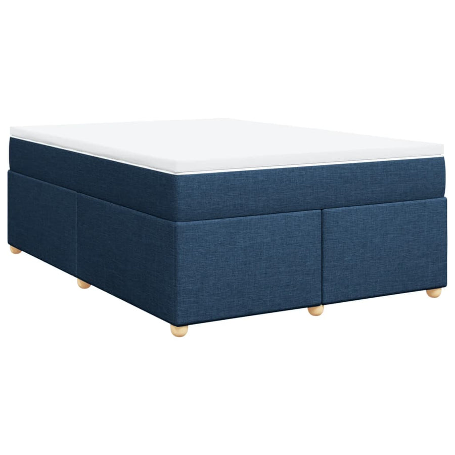 Boxspring met matras stof blauw 140x200 cm