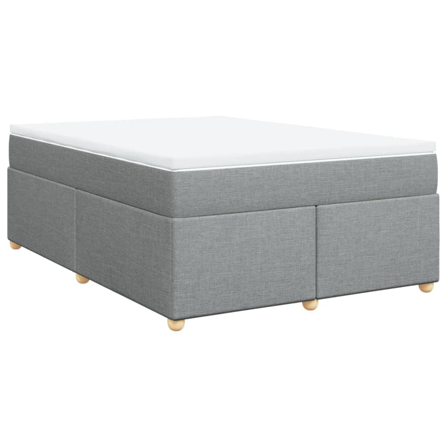 Boxspring met matras stof lichtgrijs 160x200 cm
