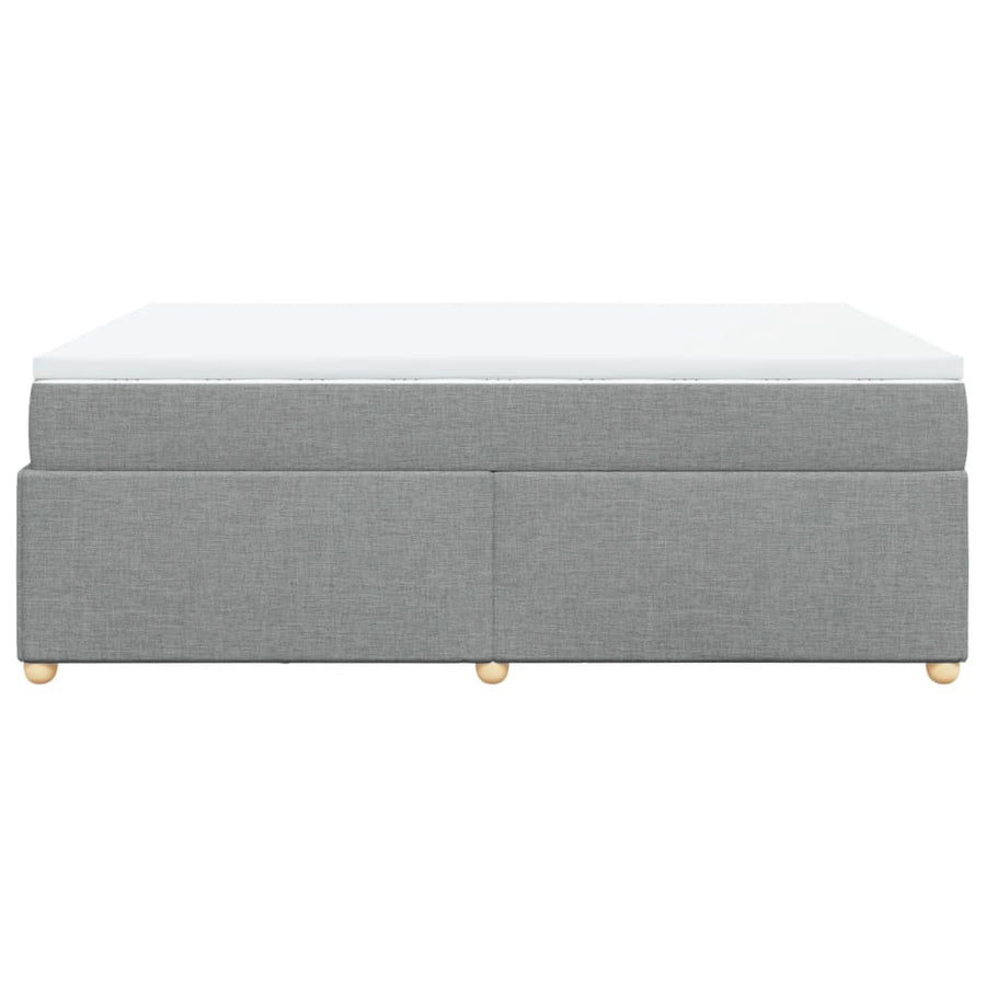 Boxspring met matras stof lichtgrijs 160x200 cm