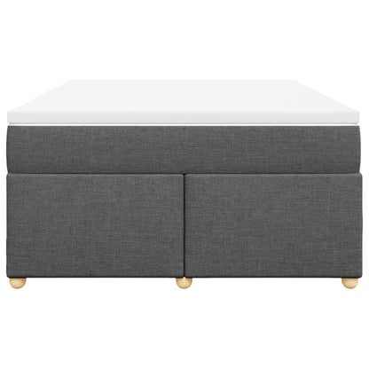Boxspring met matras stof donkergrijs 160x200 cm
