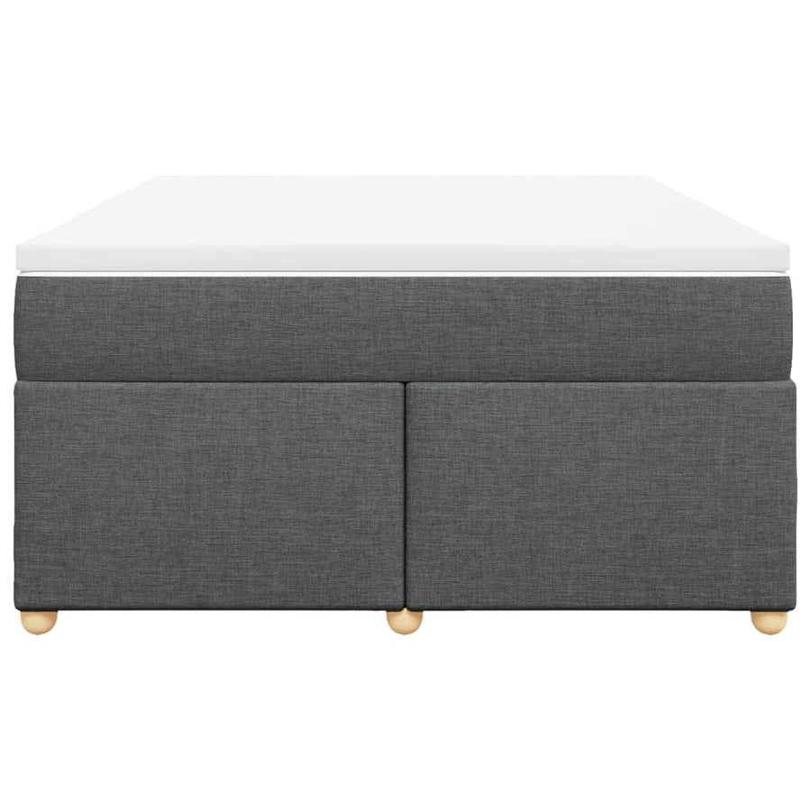 Boxspring met matras stof donkergrijs 160x200 cm
