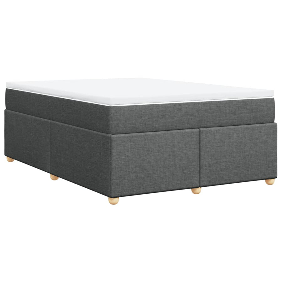 Boxspring met matras stof donkergrijs 160x200 cm