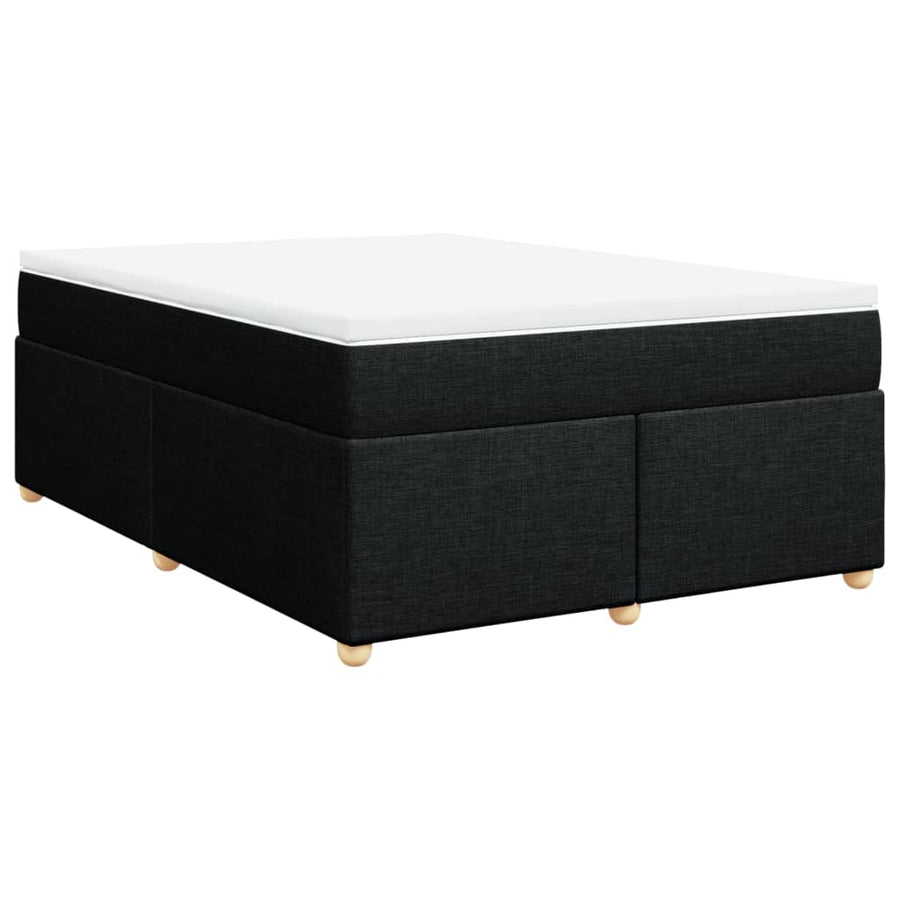 Boxspring met matras stof zwart 160x200 cm