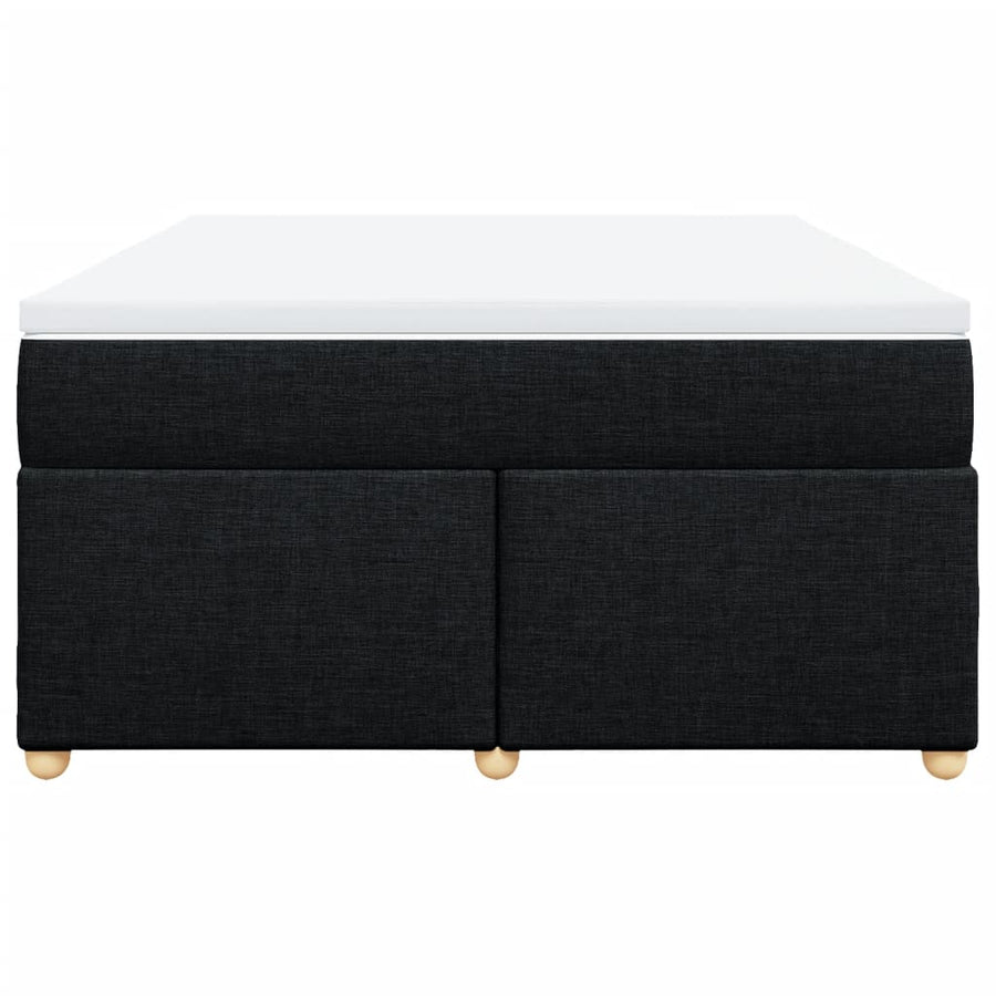 Boxspring met matras stof zwart 160x200 cm