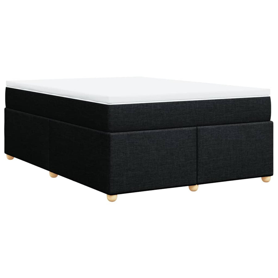 Boxspring met matras stof zwart 160x200 cm