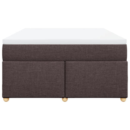 Boxspring met matras stof donkerbruin 160x200 cm