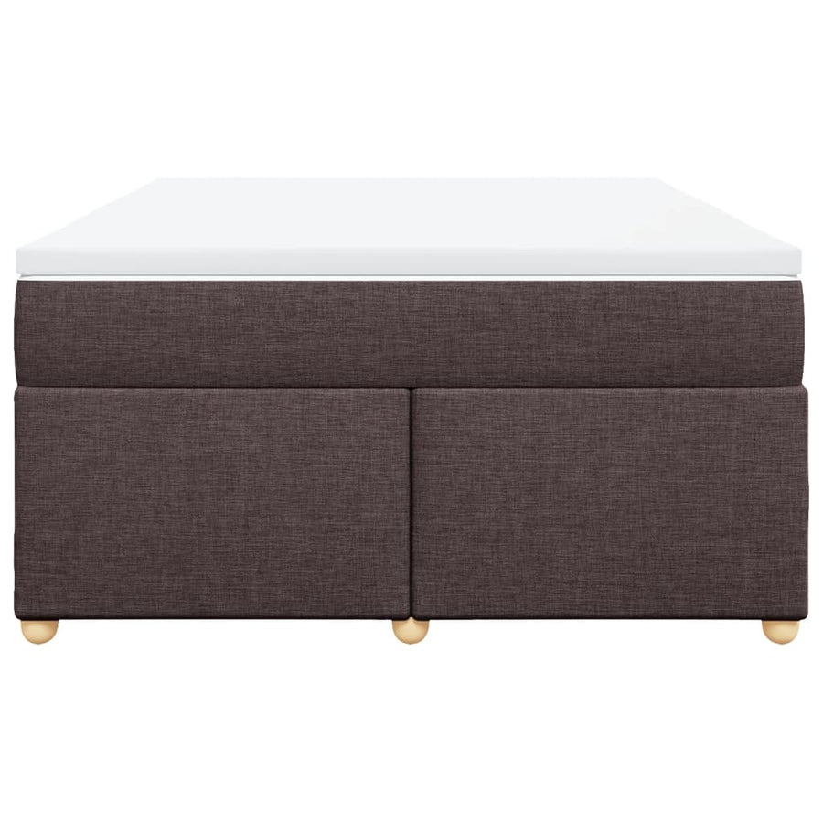 Boxspring met matras stof donkerbruin 160x200 cm