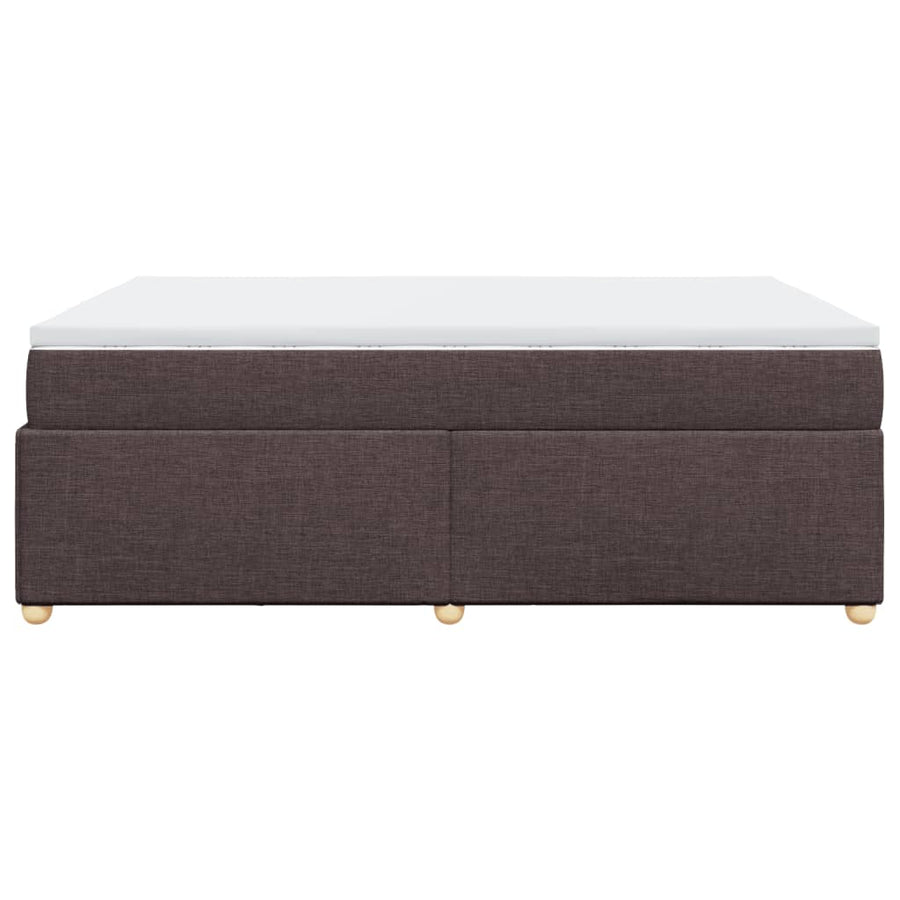 Boxspring met matras stof donkerbruin 160x200 cm