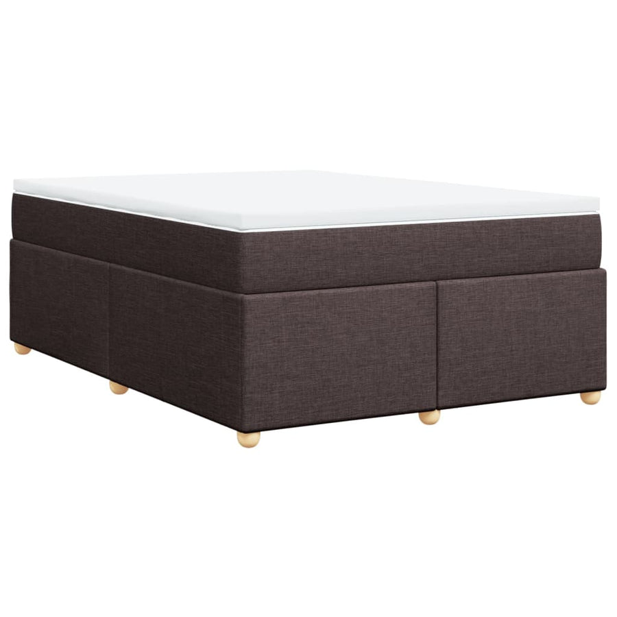 Boxspring met matras stof donkerbruin 160x200 cm