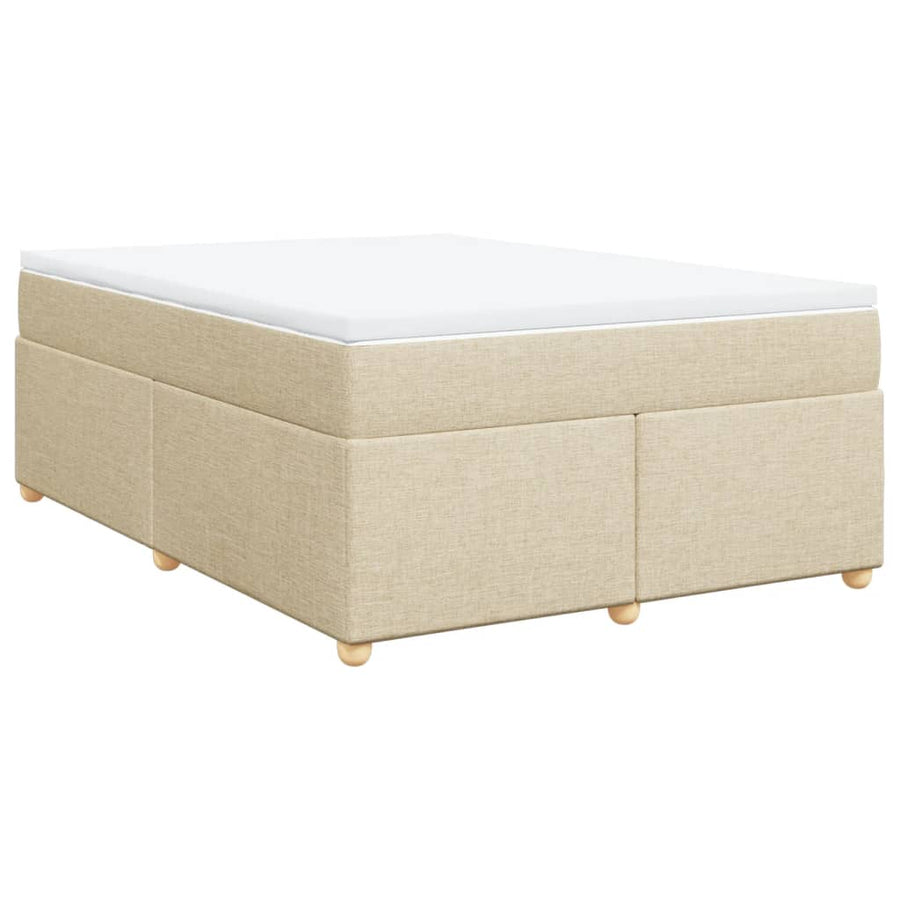 Boxspring met matras stof crèmekleurig 160x200 cm