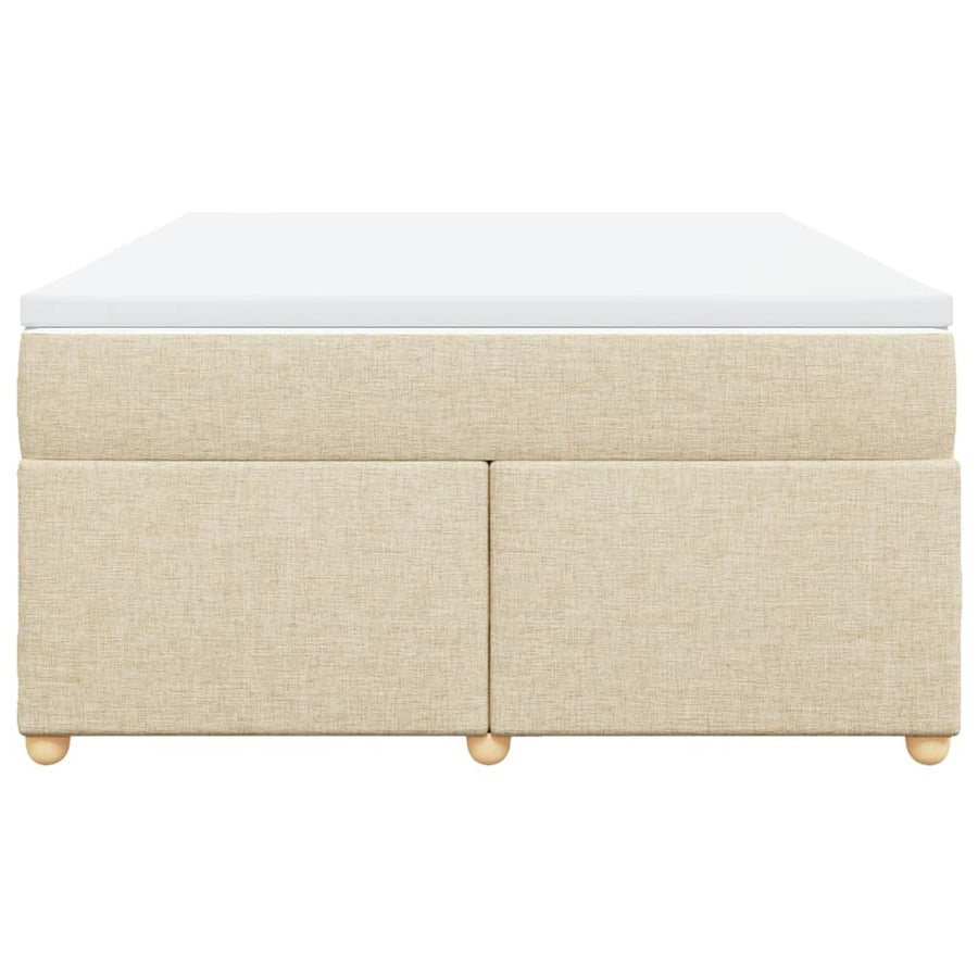 Boxspring met matras stof crèmekleurig 160x200 cm