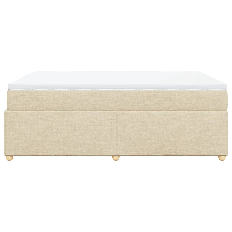 Boxspring met matras stof crèmekleurig 160x200 cm