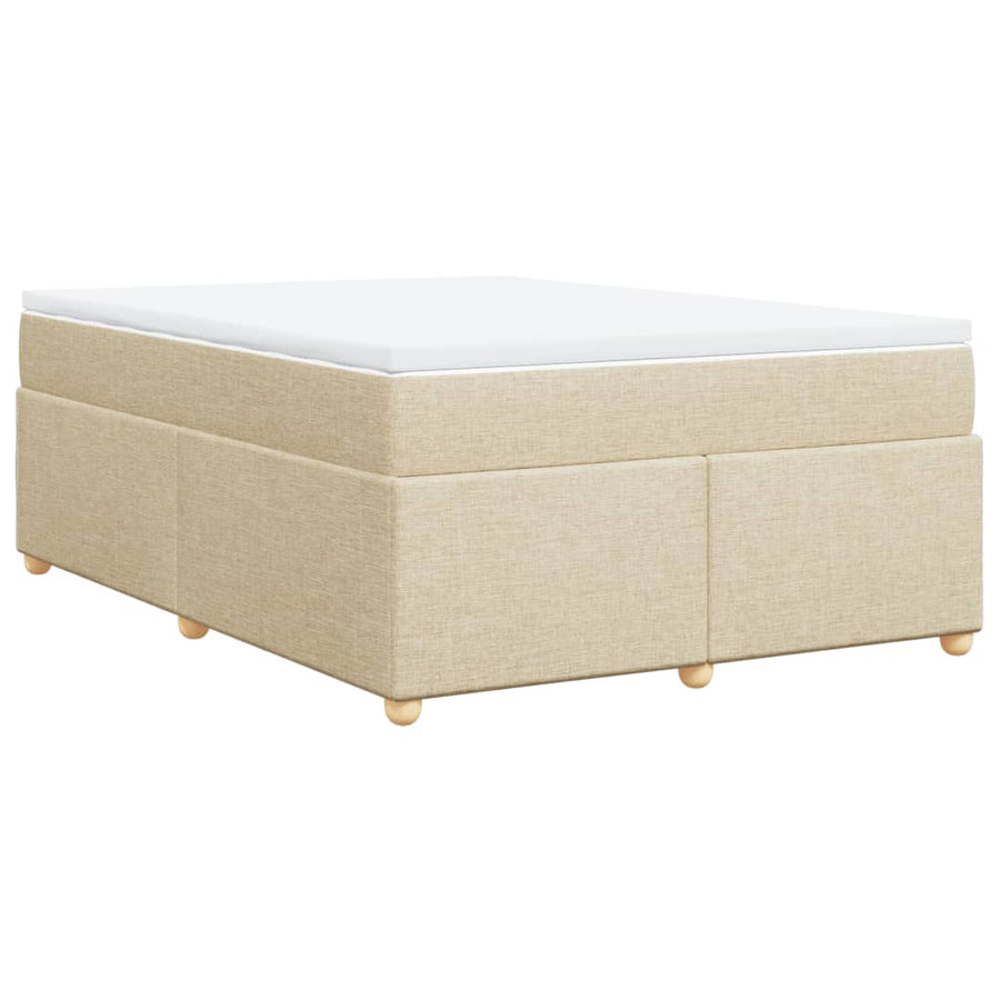 Boxspring met matras stof crèmekleurig 160x200 cm