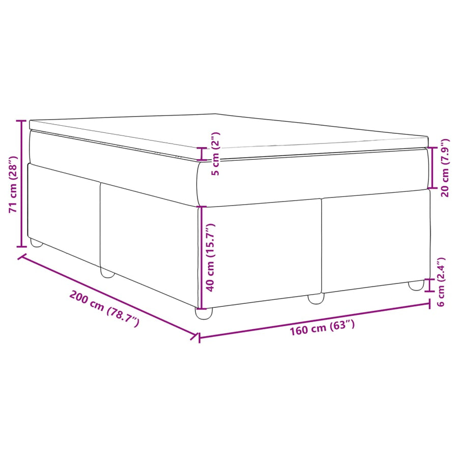 Boxspring met matras stof blauw 160x200 cm