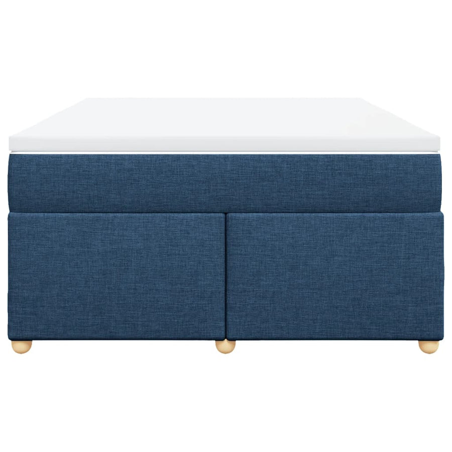 Boxspring met matras stof blauw 160x200 cm