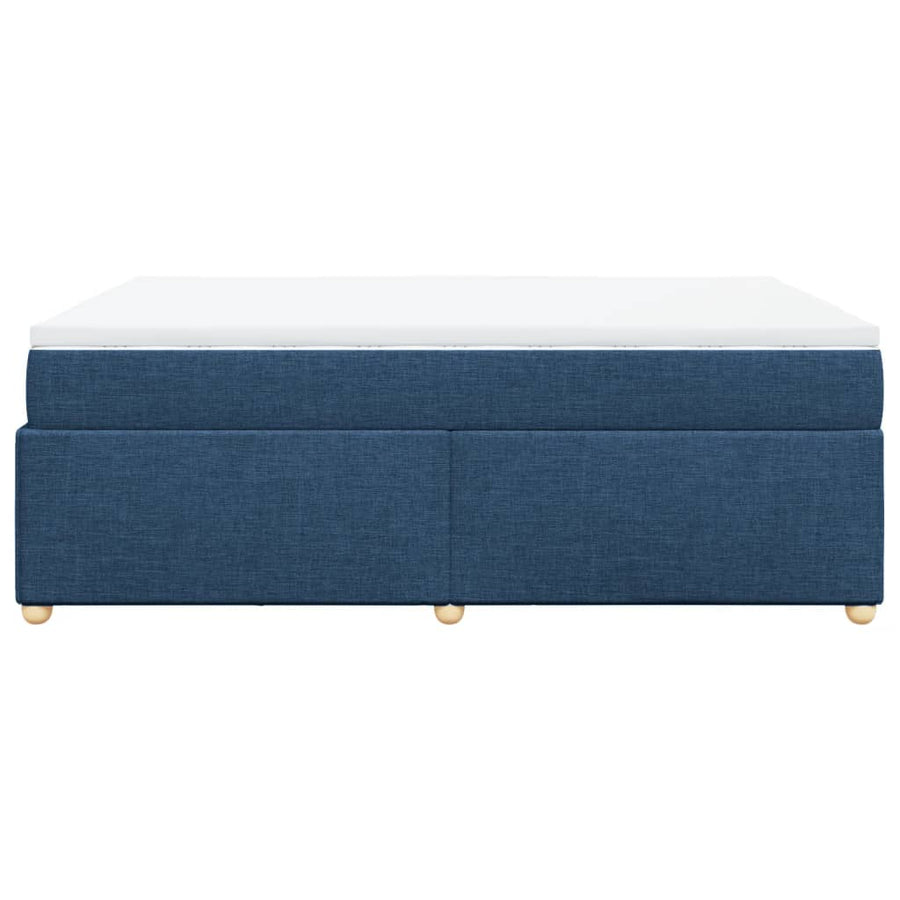 Boxspring met matras stof blauw 160x200 cm