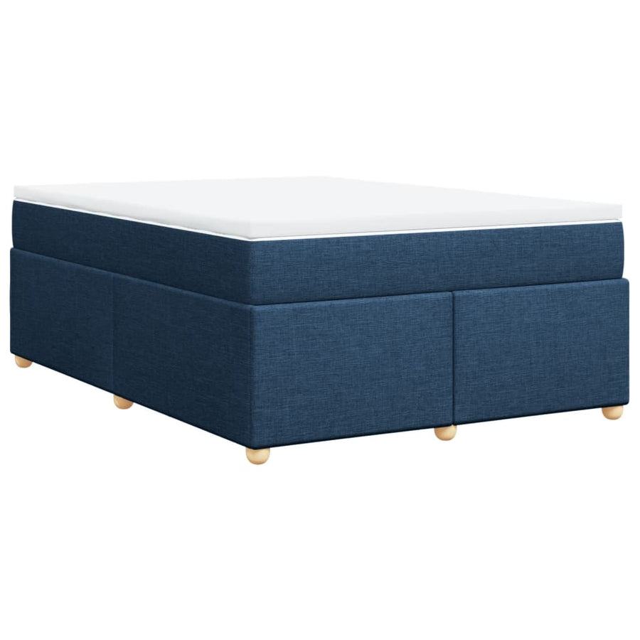 Boxspring met matras stof blauw 160x200 cm