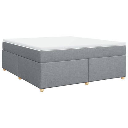 Boxspring met matras stof lichtgrijs 180x200 cm