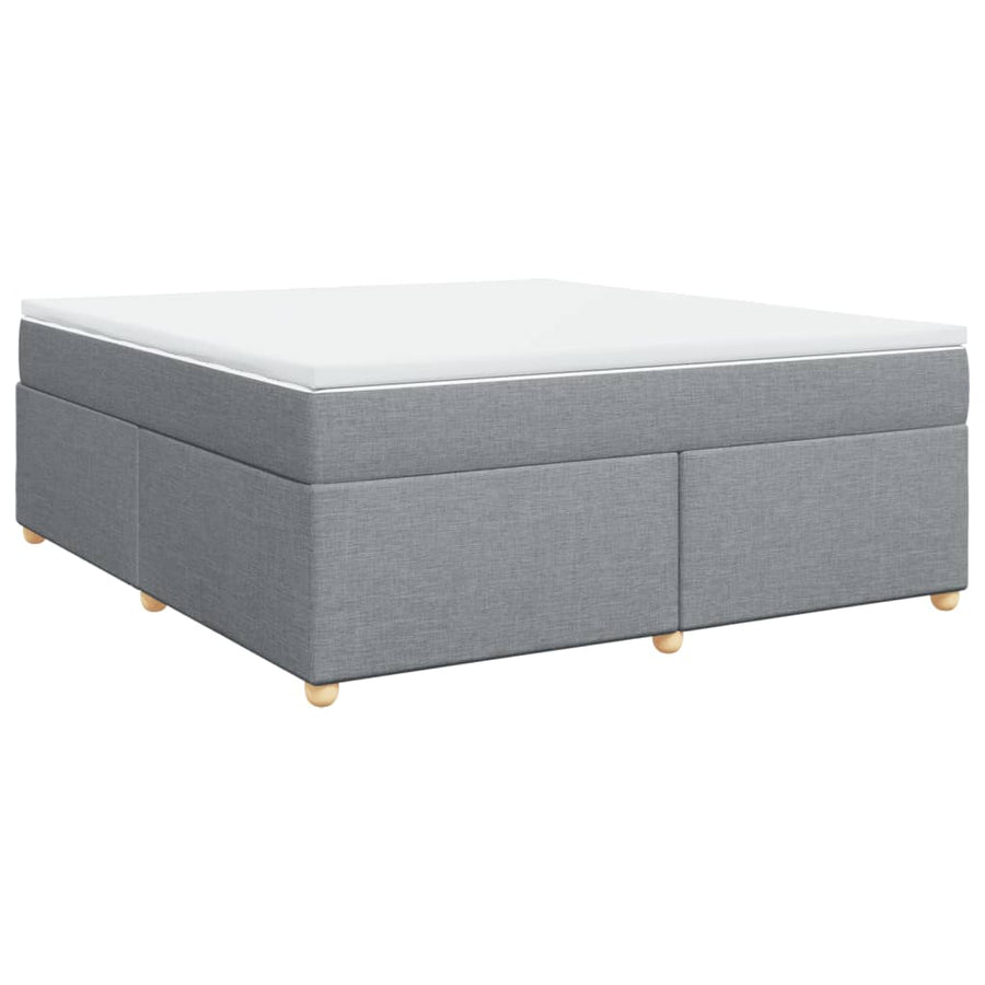 Boxspring met matras stof lichtgrijs 180x200 cm