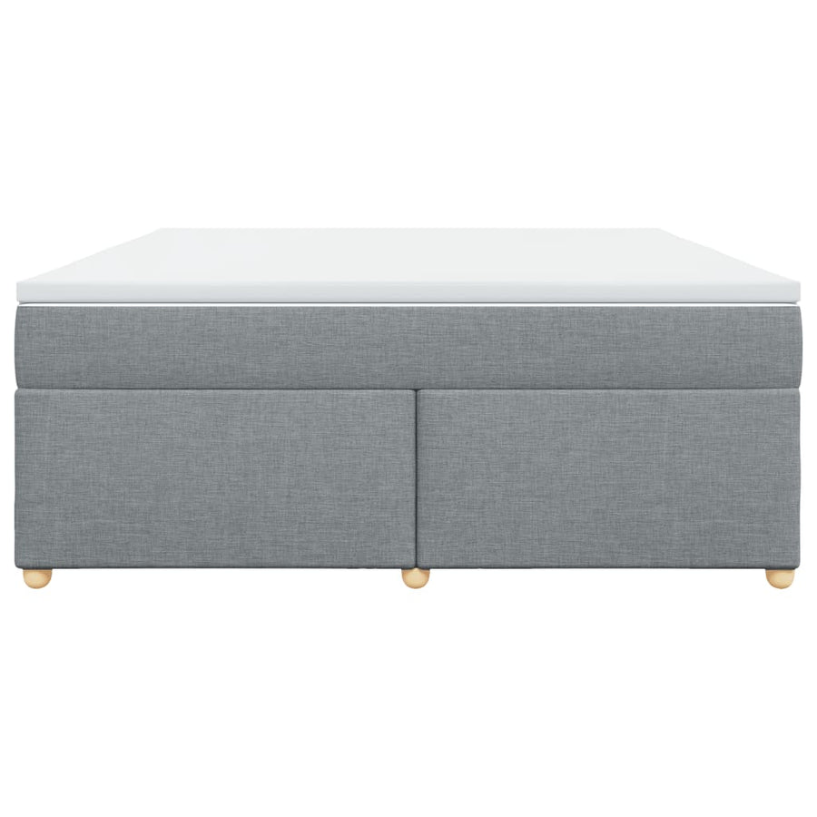 Boxspring met matras stof lichtgrijs 180x200 cm