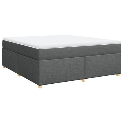 Boxspring met matras stof donkergrijs 180x200 cm
