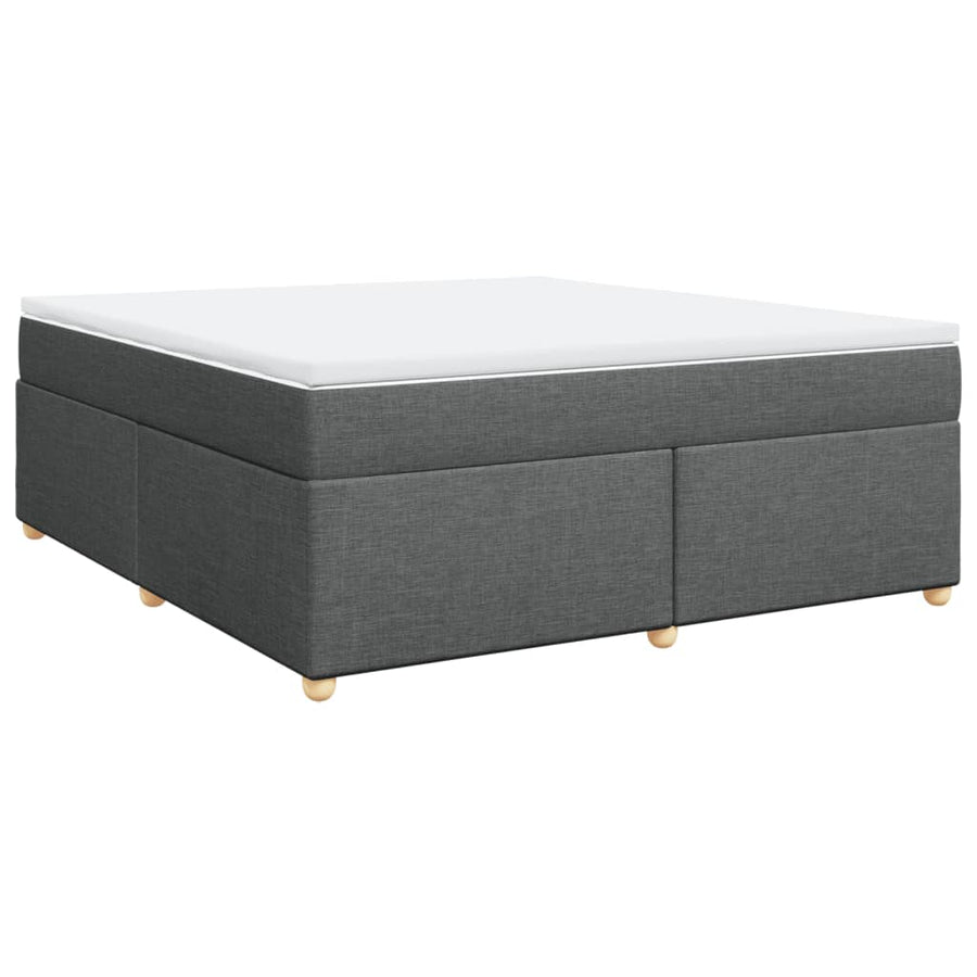 Boxspring met matras stof donkergrijs 180x200 cm