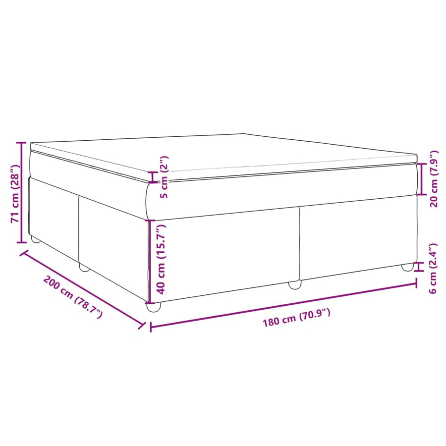 Boxspring met matras stof donkergrijs 180x200 cm
