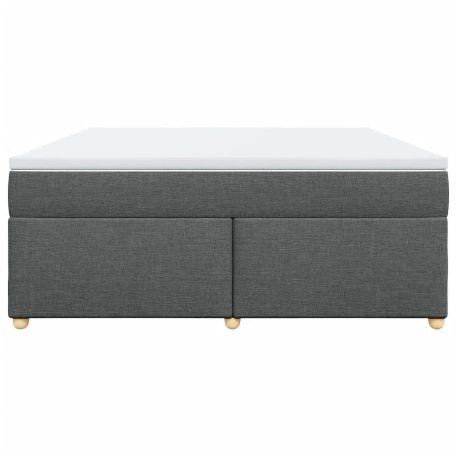 Boxspring met matras stof donkergrijs 180x200 cm