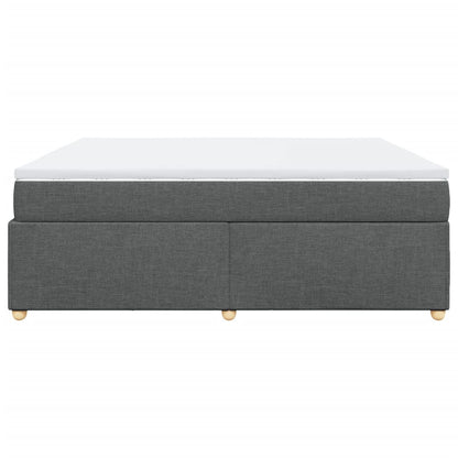 Boxspring met matras stof donkergrijs 180x200 cm