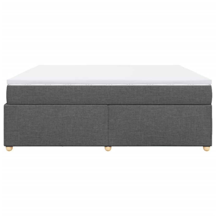 Boxspring met matras stof donkergrijs 180x200 cm