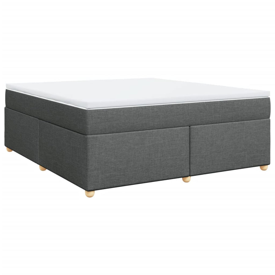 Boxspring met matras stof donkergrijs 180x200 cm
