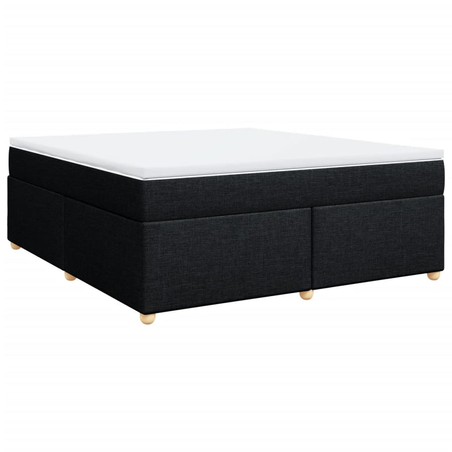 Boxspring met matras stof zwart 180x200 cm