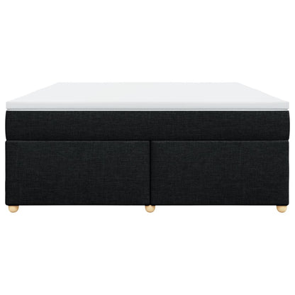 Boxspring met matras stof zwart 180x200 cm